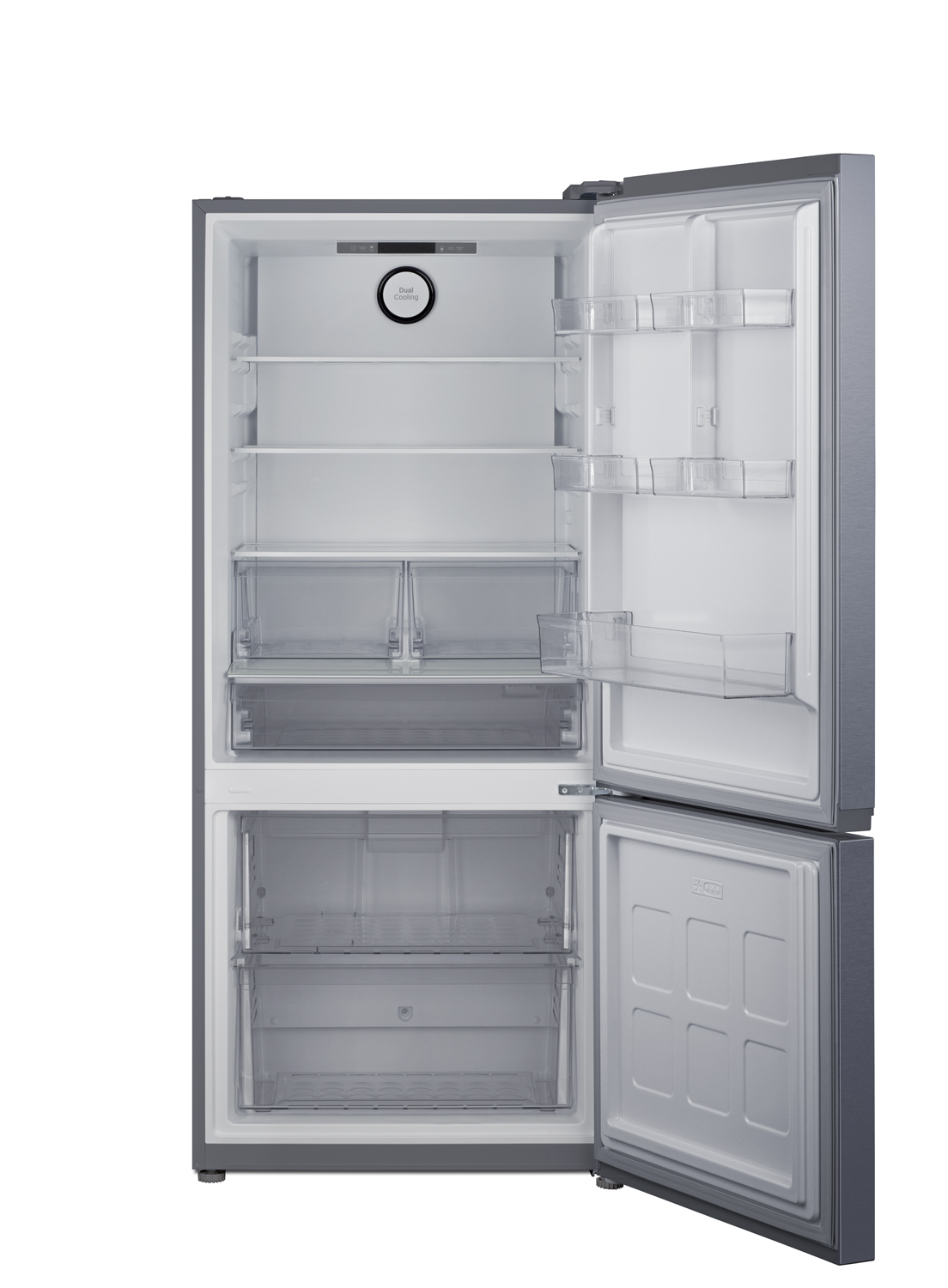 Frost-free ENERGY STAR certified bottom freezer refrigerator in stainless steel and counter depth fit